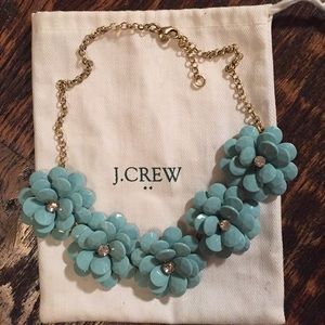 J. Crew Factory Blue Flower Crystal Necklace